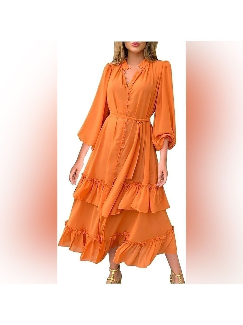 Women's  Layered Ruffle Maxi Dress